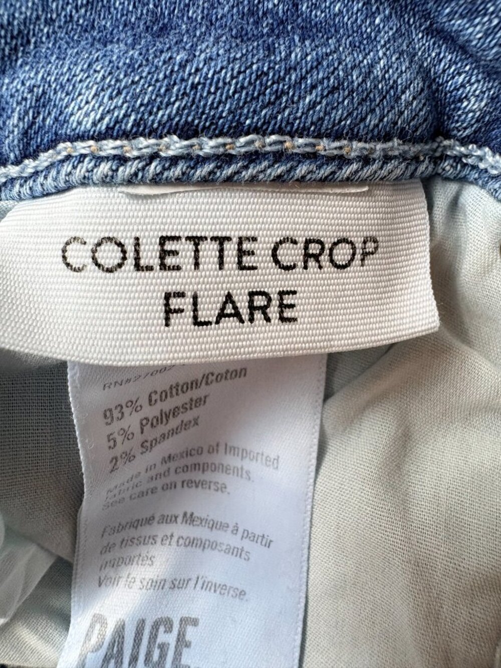 PAIGE Colette Crop Flare Jeans Size 31 High Rise Raw Hem Lover Wash - Picture 4 of 10